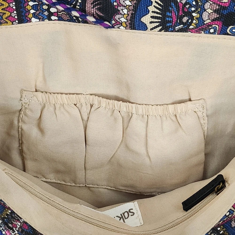Sak Roots The SAK Sakroots Artist Circle Tote Jute Artsy BOHO Handbag Purse